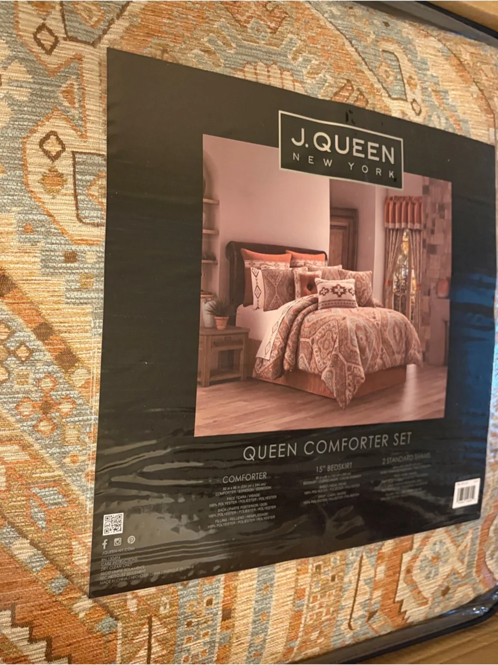 J Queen New York Jackson Lodge 4-Pc. Comforter Set, Queen - Clay NWT